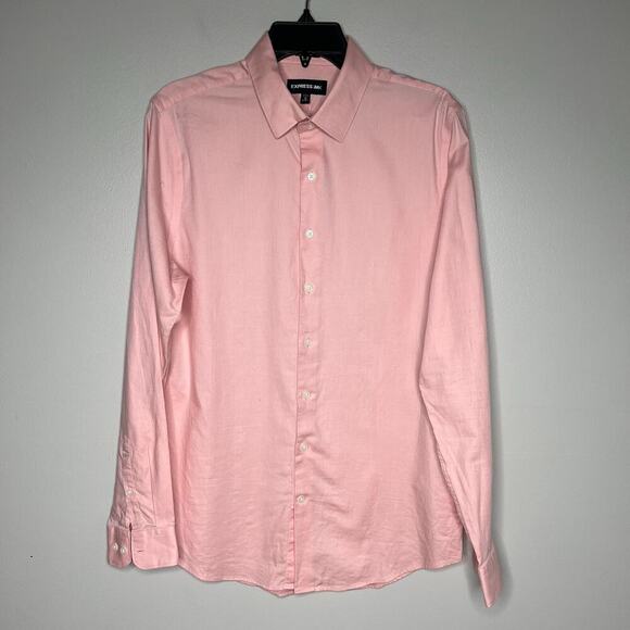 Express 1MX Men's Dress Shirt Extra Slim Size Medium 15-15.5" Stretch Quick Dry - Picture 1 of 8